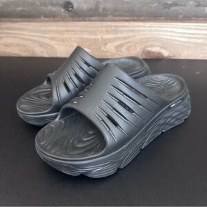 Skechers Foamies Max Cushion Slide Recovery Walk Sandals Comfort Black Womens 7